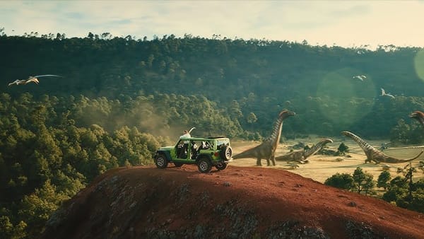 Reklama JEEPa ukazuje dinozaury z Jurassic World: Rebirth w całej okazałości